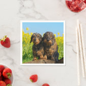 Zwei Niedliche Dackeln Hunde Dackel Friends Pet Fo Serviette (Beispiel)