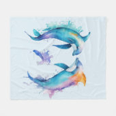 Zwei niedliche Delphine Fleecedecke (Vorderseite (Horizontal))