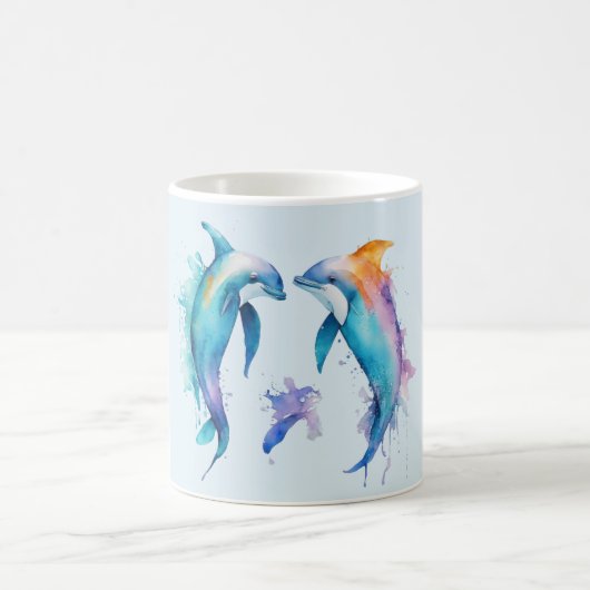 Zwei niedliche Delphine Kaffeetasse (Mittel)