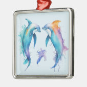 Zwei niedliche Delphine Ornament Aus Metall (Links)