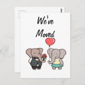Zwei Niedliche Elefantenwechsel Postkarte (Vorne/Hinten)