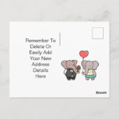 Zwei Niedliche Elefantenwechsel Postkarte (Rückseite)