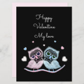 Zwei niedliche Eule Feiertagskarte (Vorne/Hinten)