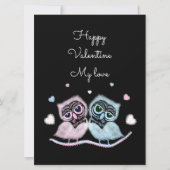 Zwei niedliche Eule Feiertagskarte (Vorderseite)