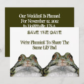 Zwei Niedliche Frösche: Save the Date: Hochzeit: K Date (Vorne/Hinten)