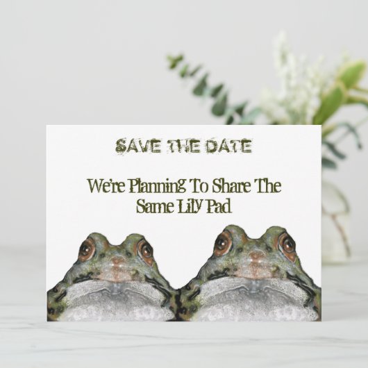 Zwei Niedliche Frösche: Save the Date: Hochzeit: K Save The Date (Stehend Vorderseite)