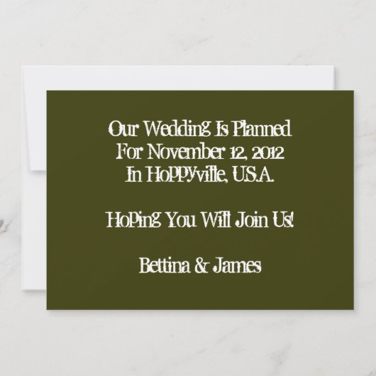 Zwei Niedliche Frösche: Save the Date: Hochzeit: K Save The Date (Rückseite)