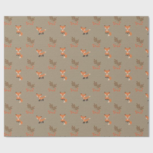 Zwei Niedliche Füchse Rustikaler Urlaub Geschenkpapier (Flach)