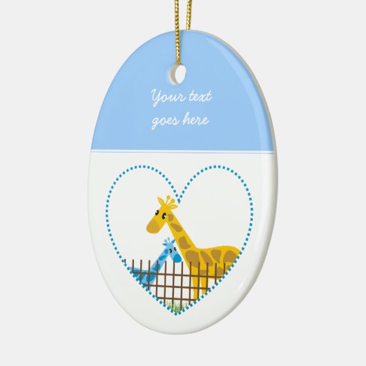 Zwei niedliche Giraffen in einem gepunkteten Mutte Keramik Ornament (Links)