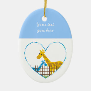 Zwei niedliche Giraffen in einem gepunkteten Mutte Keramik Ornament