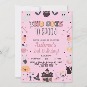 Zwei niedliche Halloween Mädchen pink zu verwöhnen Einladung