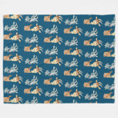 Zwei Niedliche Happy Cartoon Goats Fleece Blanket (Vorderseite (Horizontal))