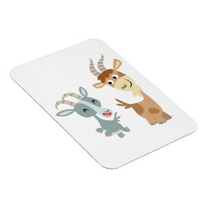 Zwei Niedliche Happy Cartoon Goats Flexible Magnet