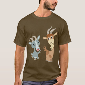 Zwei Niedliche Happy Cartoon Goats T - Shirt