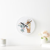 Zwei Niedliche Happy Cartoon Goats Wall Clock Runde Wanduhr (Zuhause)