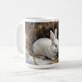 Zwei Niedliche Hasen schlugen sich im Schnee heiß Kaffeetasse (Vorderseite Links)