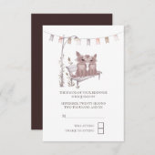 Zwei Niedliche Hunde auf der UAWG Wedding Park Ben RSVP Karte (Vorne/Hinten)