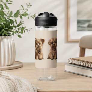 🐶 zwei Niedliche Hunde mit Starry Background ✨ Trinkflasche