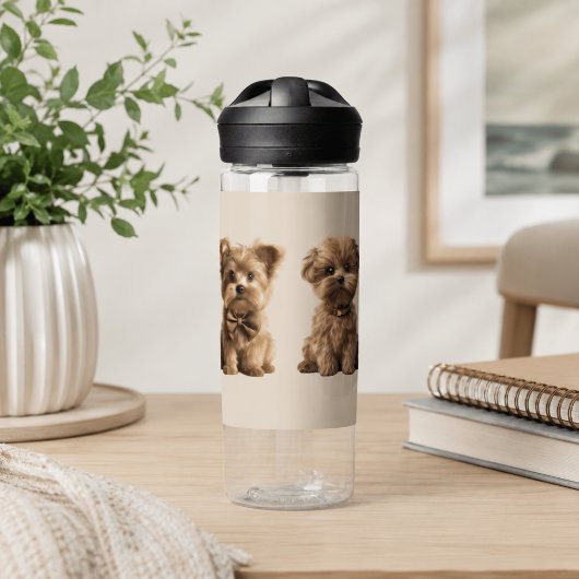 🐶 zwei Niedliche Hunde mit Starry Background ✨ Trinkflasche