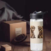 🐶 zwei Niedliche Hunde mit Starry Background ✨ Trinkflasche