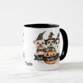 Zwei Niedliche Hunde und Geisterhunde Tasse (VorderseiteRechts)
