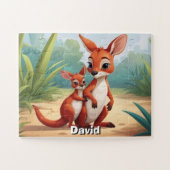 Zwei niedliche Kangaroos Personalisiert Puzzle (Horizontal)