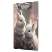 Zwei niedliche Kaninchen mit Sakura Clipboard Klemmbrett (Links)