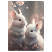 Zwei niedliche Kaninchen mit Sakura Clipboard Klemmbrett (Rückseite)