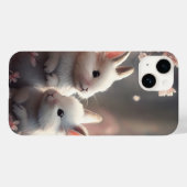 Zwei niedliche Kaninchen mit Sakura iPhone 14 Fall Case-Mate iPhone Hülle (Rückseite (Horizontal))