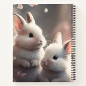 Zwei niedliche Kaninchen mit Sakura SpiralNotebook Notizblock (Rückseite)