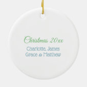 Zwei Niedliche Kaninchen Weihnachtsbaum im Schnee Keramik Ornament (Hinten)