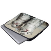 Zwei niedliche Kätzchen Laptopschutzhülle (Vorne Knopf)