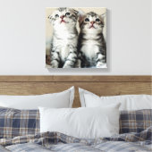 Zwei Niedliche Kätzchen Leinwanddruck (Insitu (Schlafzimmer))