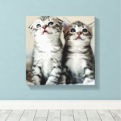 Zwei Niedliche Kätzchen Leinwanddruck (Insitu (Holzboden))