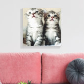 Zwei Niedliche Kätzchen Leinwanddruck (Insitu (Wohnzimmer))
