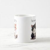 Zwei Niedliche Kätzchen Liebe Kaffeetasse (Mittel)