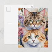 Zwei niedliche Kätzchen Postkarte (Vorne/Hinten)