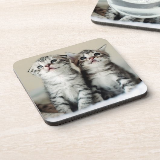Zwei niedliche Kätzchen Untersetzer (Linke Seite)