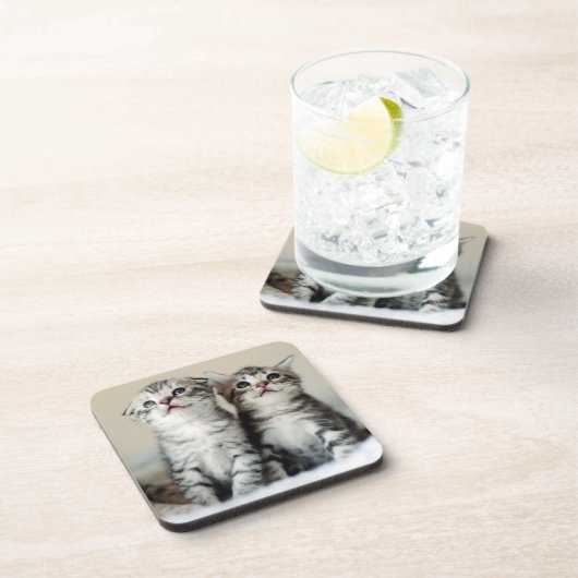 Zwei niedliche Kätzchen Untersetzer (Rechte Seite)