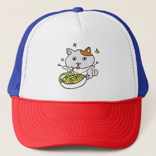 Zwei Niedliche Katzen essen Spaghetti Vincent Van Truckerkappe