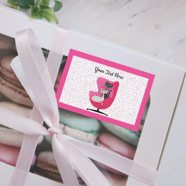 Zwei niedliche Katzen in rosa Pink Mitte Jahrhunde Lebensmitteletikett