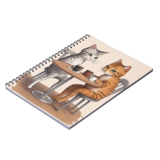 Zwei Niedliche Katzen Notizblock (Linke Seite)