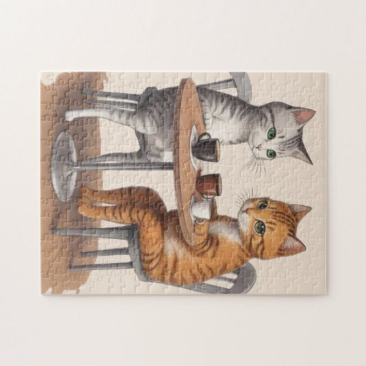 Zwei Niedliche Katzen Puzzle (Horizontal)