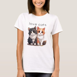 Zwei Niedliche Katzen T-Shirt