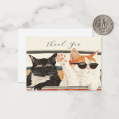 Zwei Niedliche Katzen Vielen Dank Mitteilungskarte (Vorderseite/Rückseite Beispiel)