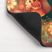 Zwei niedliche kleine Elfen unter Pilzen Zwischena Mousepad (Ecke)