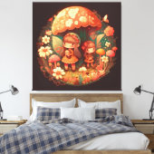 Zwei niedliche kleine Mädchen elfen Stretched Canv Leinwanddruck (Insitu (Schlafzimmer))