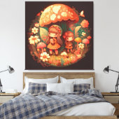 Zwei niedliche kleine Mädchen elfen Stretched Canv Leinwanddruck (Insitu (Schlafzimmer))