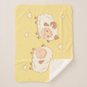 Zwei Niedliche kleine Schafe auf Gelb Sherpadecke (Vorderseite)