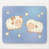Zwei Niedliche kleine Schafe Ram Ewe auf Blue Mousepad (Vorne)